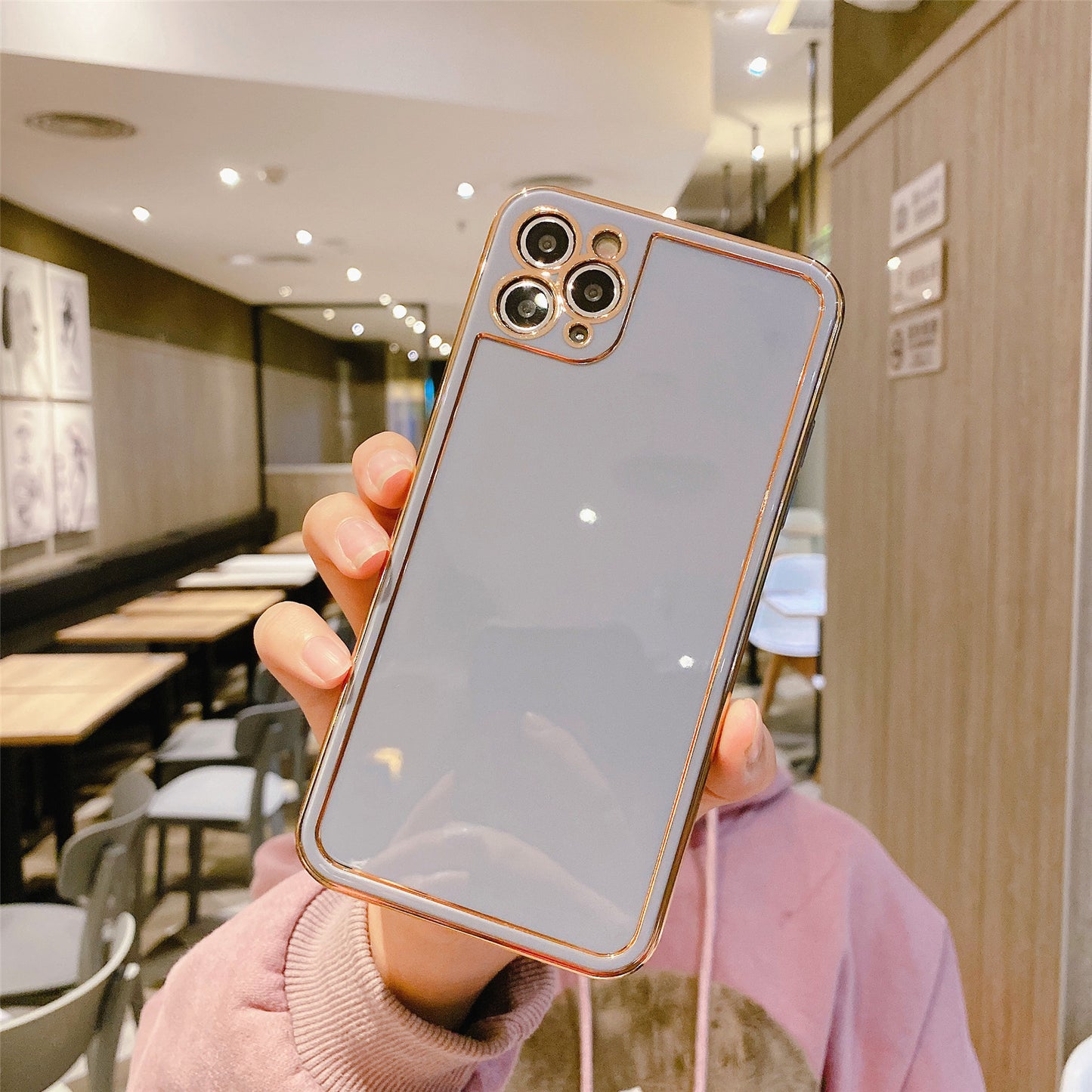 Macaron Photo Frame Plating Phone Case
