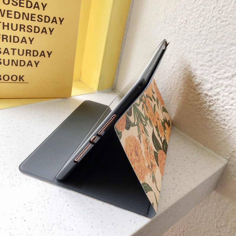 Compatible with Apple, Compatible with Apple , Art Ipad Mini5 Case 9.7 Leather Case Air3 2 Dormancy Pro10.5 11 Inch