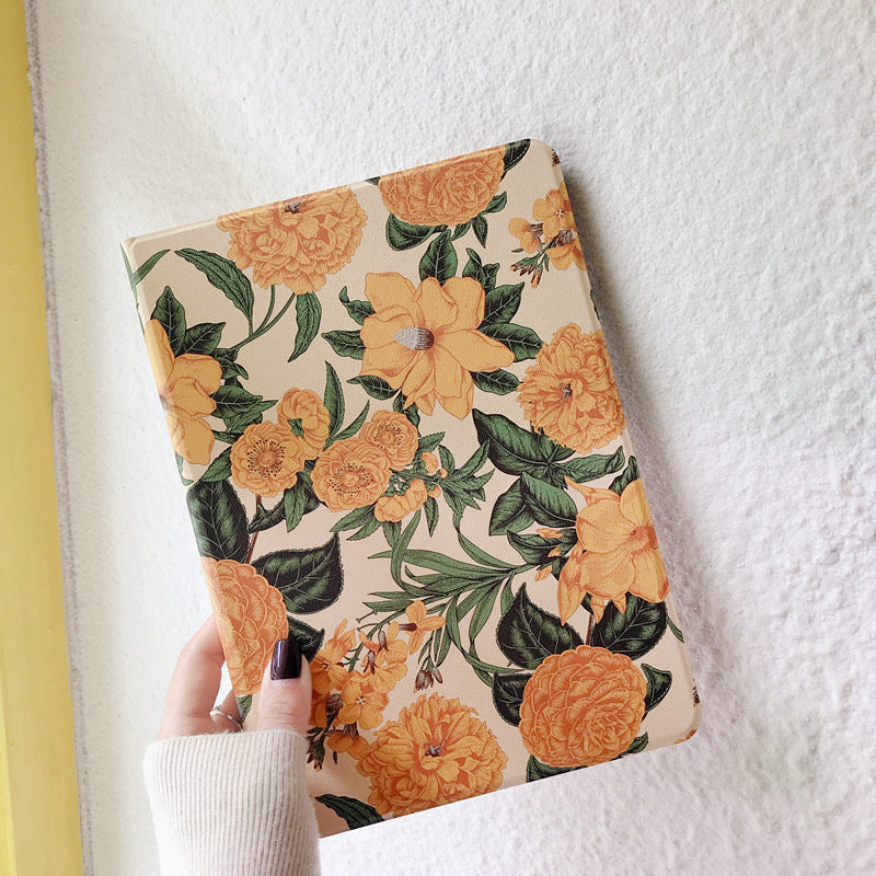 Compatible with Apple, Compatible with Apple , Art Ipad Mini5 Case 9.7 Leather Case Air3 2 Dormancy Pro10.5 11 Inch