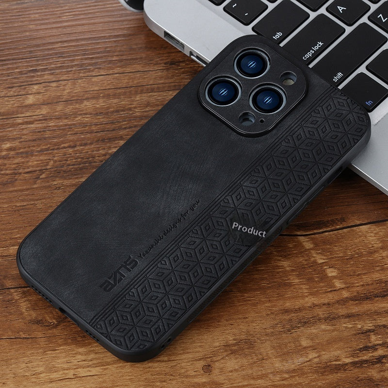 Phone Case New Skin Sensitive Printing Leather Pattern Drop-resistant Business Protective Shell