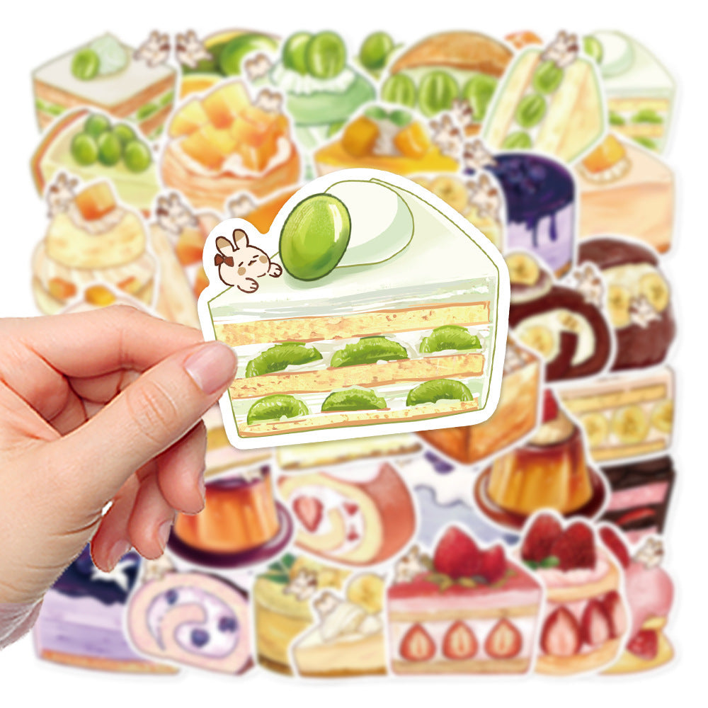 40 Original Hand-painted Cartoon Dessert Painting Phone Case Journal Book Computer IPad Water Cup Decorative Stickers
